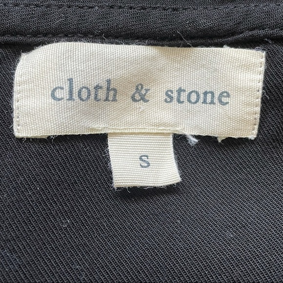 EUC Anthropologie - Cloth & Stone (S) Black V Neck Tunic Dress w/ Pockets - Picture 3 of 5